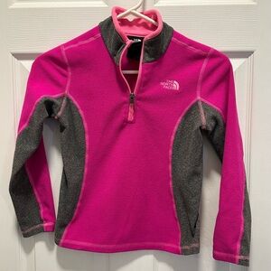 The North Face Glacier 1/4 Zip Fleece Girls Luminous Pink Youth S 7/8
